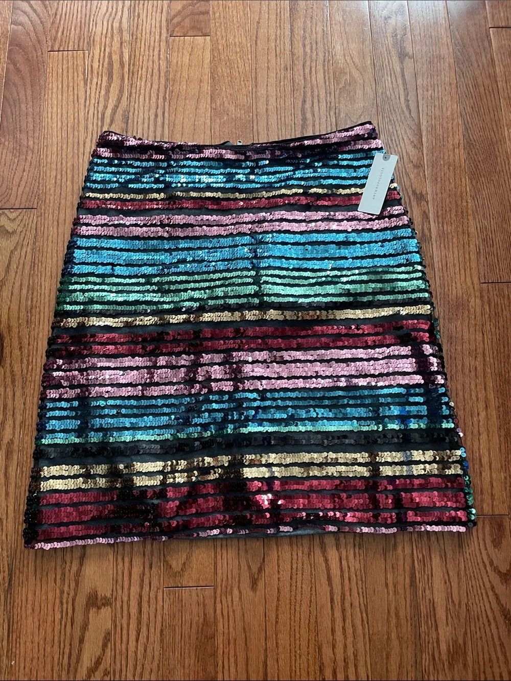Anthropologie Moulinette Soeurs Rainbow Sequin Miniskirt Women’s Sz 4 NWT